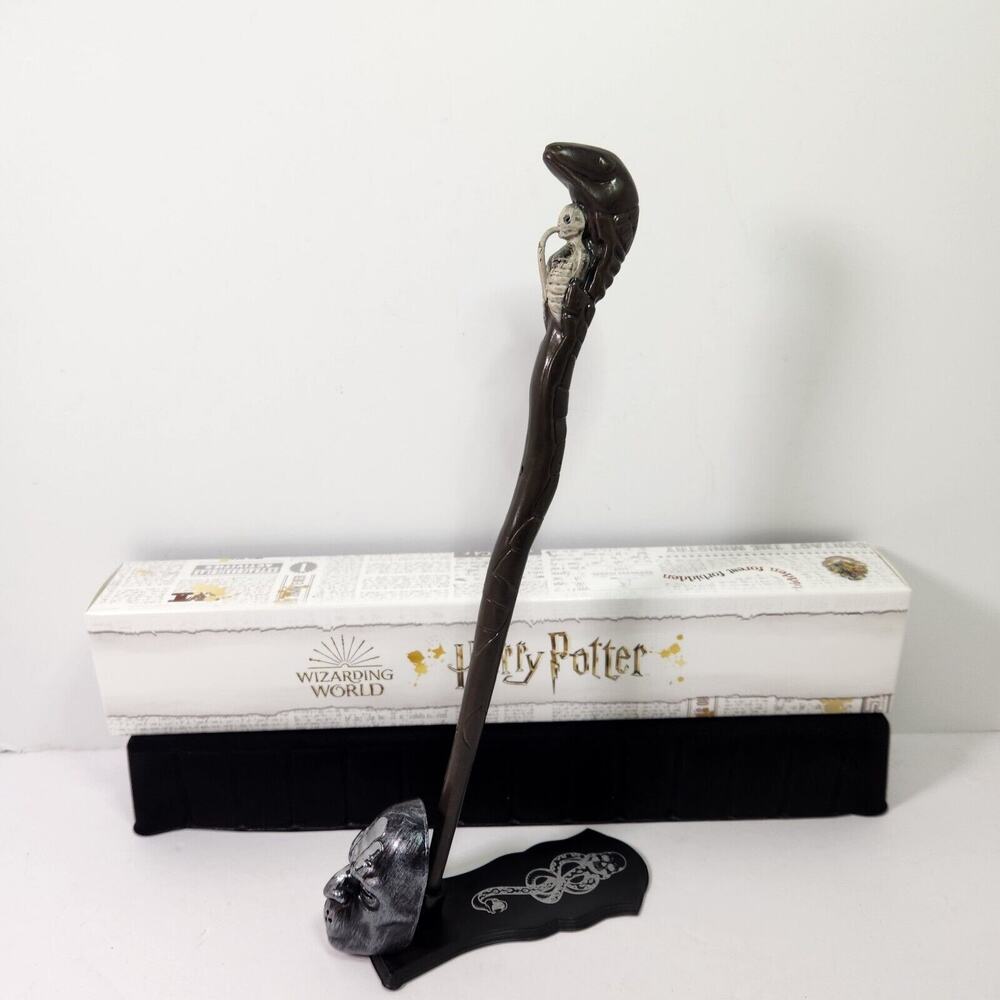 Harry Potter Mystery Wand Death Eaters Series SNAKE Skeleton Mask Stand Cosplay